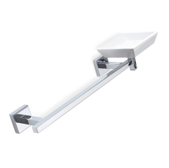 Stilhaus Urania полотенцедержатель + керамическая мыльница цвет хром - белая керамика U69(08-BI)