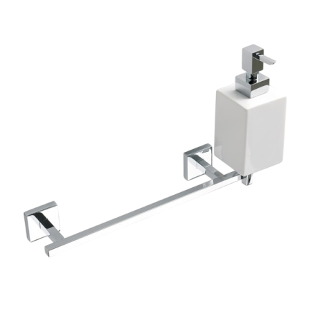 Stilhaus Urania полотенцедержатель + керамический дозатор цвет хром - белая керамика U69D(08-BI)