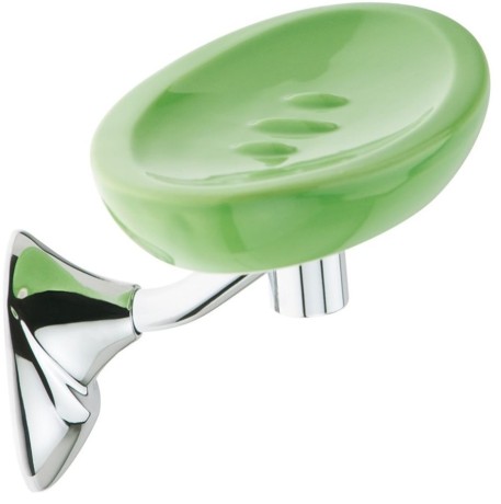 Stilhaus Zefiro, настенная керамическая мыльница, цвет хром - зеленая керамика