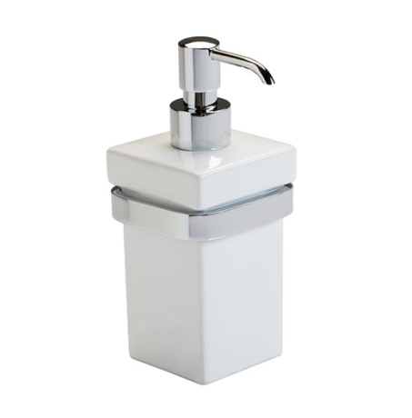 Stilhaus Mizar настенный керамический дозатор цвет хром - белая керамика MZ30(08-BI)