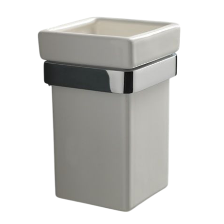 Stilhaus Mizar настенный керамический стакан цвет хром - белая керамика MZ10(08-BI)