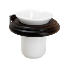 Stilhaus Minerva, настенный керамический стакан, цвет хром - темный орех