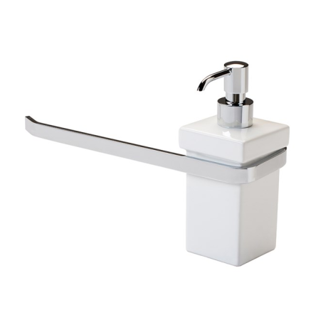 Stilhaus Mizar полотенцедержатель + керамический дозатор цвет хром - белая керамика MZ69D(08-BI)
