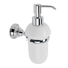 Stilhaus Smart настенный керамический дозатор цвет хром - золото - белая керамика SM30(02-BI)