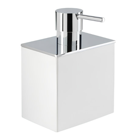 Stilhaus Rettangolo, настольный дозатор, цвет белый, помпа с крышкой  хром