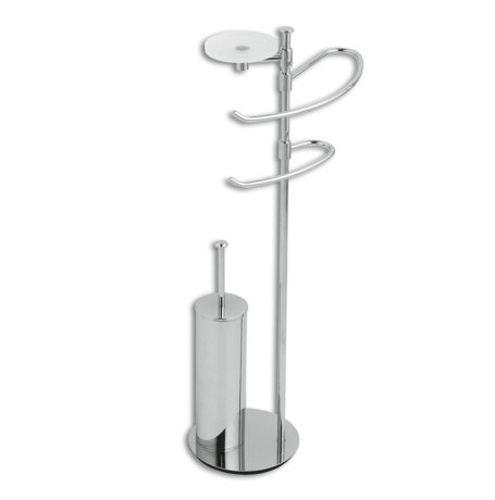 Stilhaus Liz стойка: мыльница + полотенцедержатель + бумагодержатель + ёрш металличес. цвет хром 857(08)