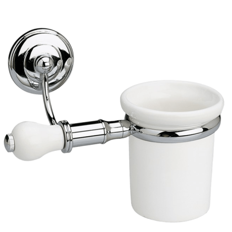 Stilhaus Nemi настенный керамический стакан цвет хром - белая керамика N10(39)