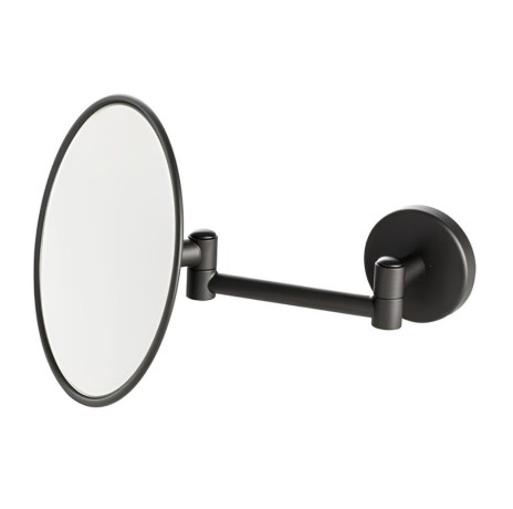 Stilhaus, настенное круглое косметическое зеркало (3x) с поворотным механизмом, цвет чёрный матовый