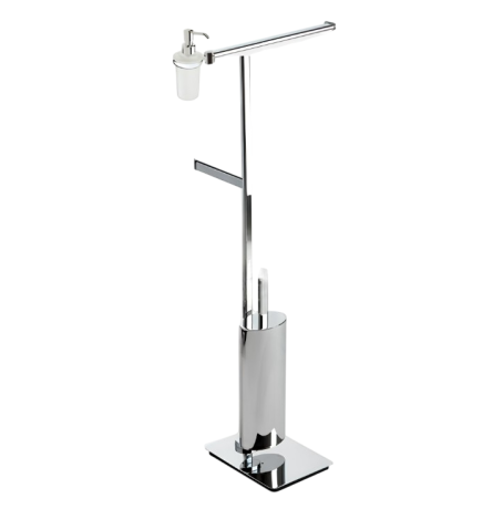 Stilhaus Diana стойка: дозатор + полотенцедерж. + бумагодержатель + ёрш металлический цвет хром DI21D(08)