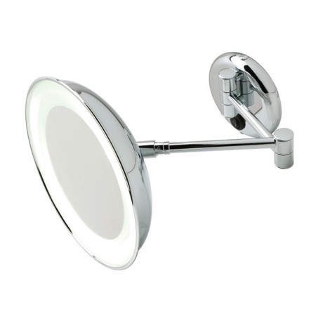 Stilhaus, настенное круглое косметическое зеркало (4x) с LED подсветкой (скрытая проводка), цвет черный матовый