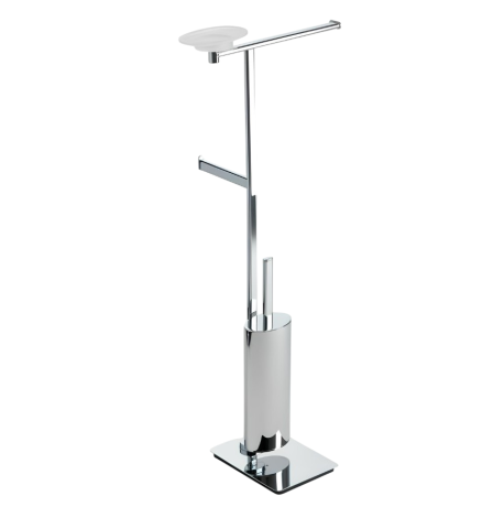 Stilhaus Diana стойка: мыльница + полотенцедерж.+ бумагодержатель + ёрш металлический цвет хром DI21(08)