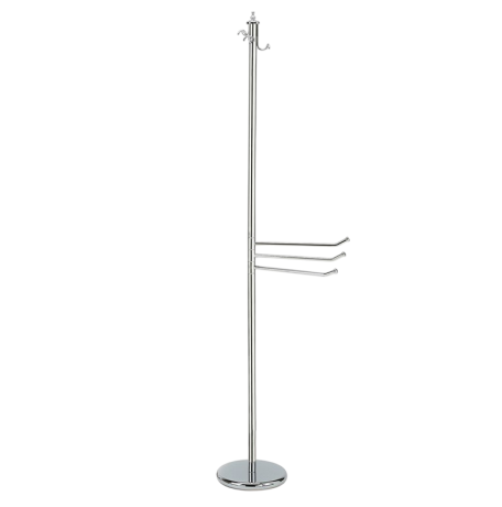 Stilhaus Elite стойка: 3 крючка под халаты и 3 полотенцедержателя цвет хром 741(08)