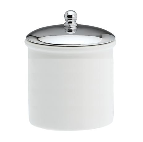 Stilhaus Nemi настольный керамический контейнер цвет хром - белая керамика 745(39)