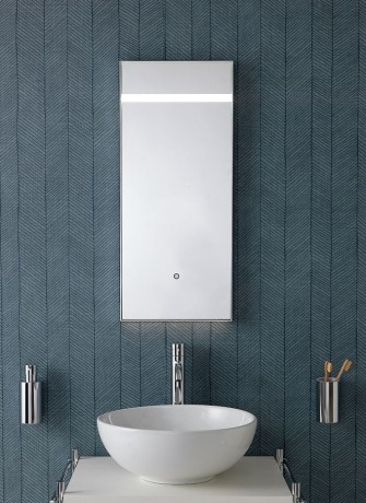 Stilhaus, прямоугольное зеркало 50х90 см с подсветкой и выключателем на полотне, цвет хром