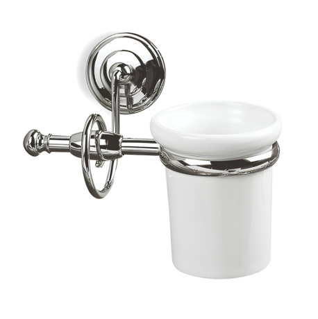 Stilhaus Idra настенный керамический стакан цвет хром - белая керамика I10(08-BI)