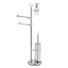 Stilhaus Elite стойка: дозатор + полотенцедерж. + бумагодержатель + ёрш металлический цвет хром EL21D(08)