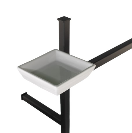 Stilhaus Urania стойка: мыл. + полотенцед. + бумагодер. + ёрш кер. цвет чер. мат. - бел. керамика U21(23-BI)