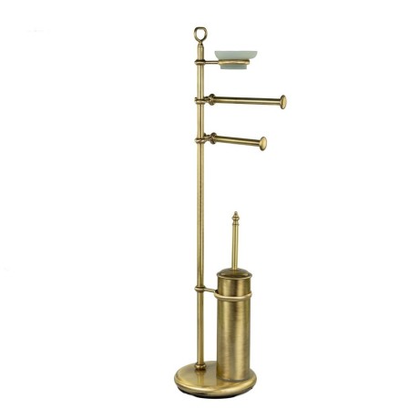Stilhaus Elite стойка: мыльница + полотенцедер. + бумагодержатель + ёрш металлический цвет бронза EL21(25)