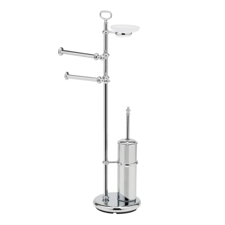 Stilhaus Elite стойка: мыльница + полотенцедерж. + бумагодержатель + ёрш металлический цвет хром EL21(08)