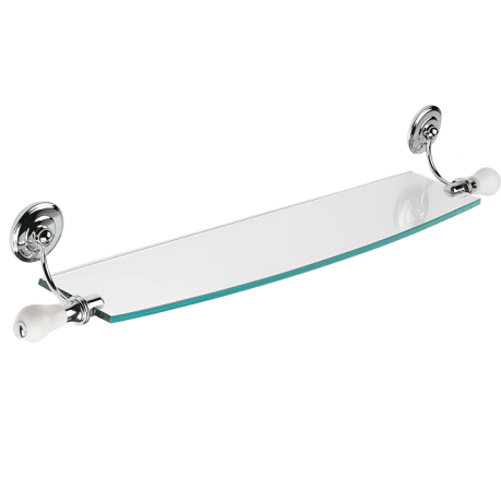 Stilhaus Nemi стеклянная полка цвет хром - белая керамика N04(39)