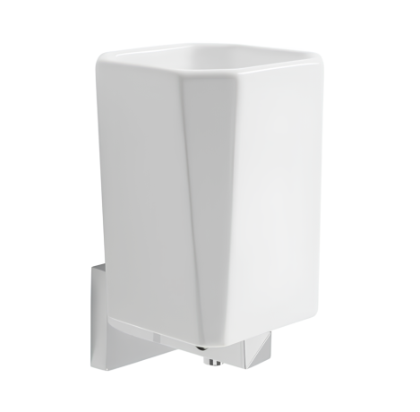 Stilhaus Diva настенный керамический стакан цвет хром - белая керамика DV10(08-BI)